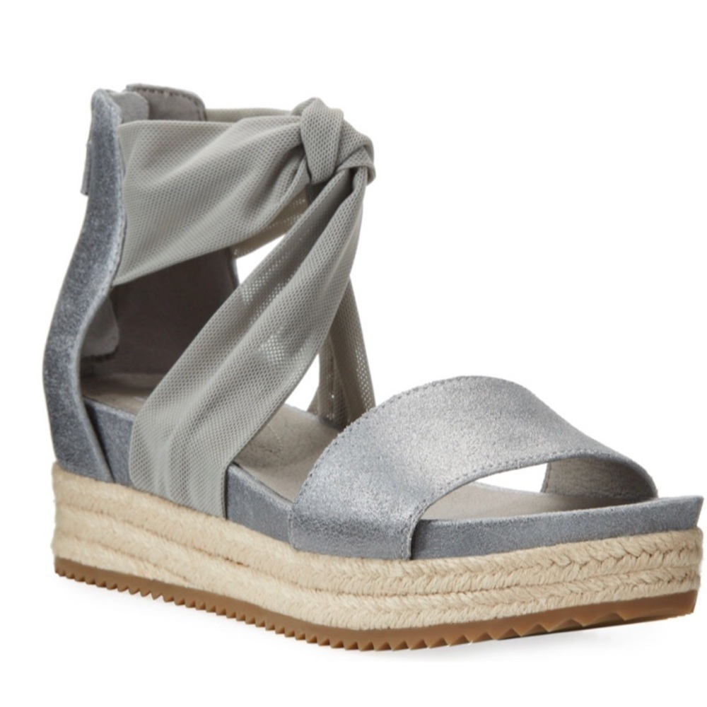 EILEEN FISHER Zoe Metallic Leather and Mesh Espadrille‎